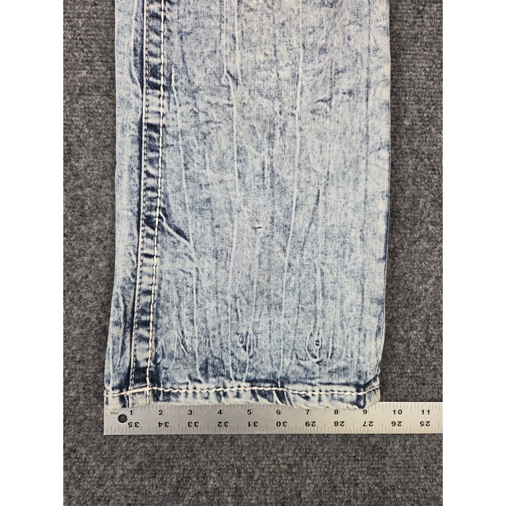 Rock Revival Olen Jeans Mens 34x32 (31tag) Blue Distressed Stretch - Picture 4 of 9